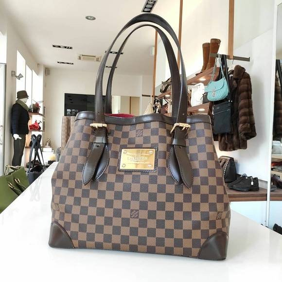 Very Good! LOUIS VUITTON Damier Hampstead MM Med - Picture 2 of 16